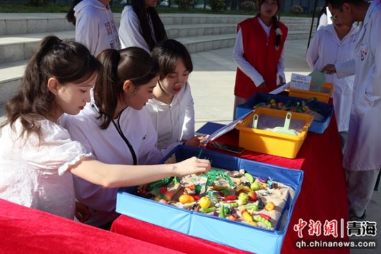 图为学生参与心理健康活动。青海卫生职业技术学院供图