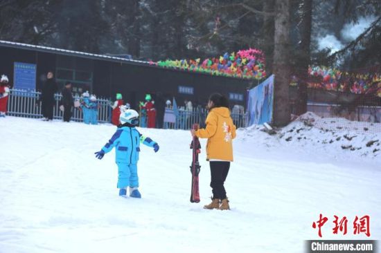 图为青少年练习滑雪。张添福 摄